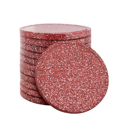 Wertmarken Chips Ø29mm Glitzer, unbedruckt  - 100 Stück