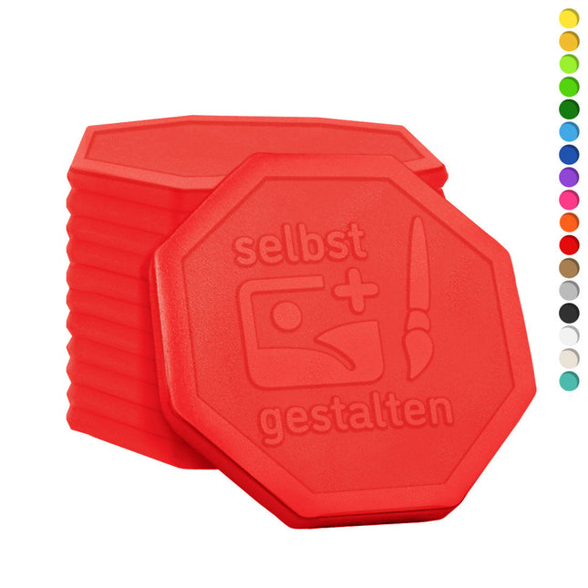 Wertmarken Chips eigenes Relief Achteck - 1000 Stück