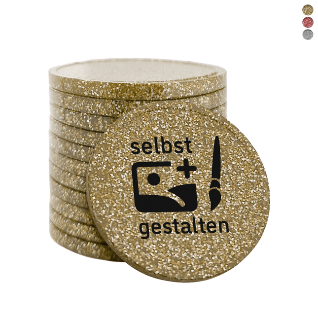 Wertmarken Chips selbst gestalten Ø29mm Glitzer - 100 Stück