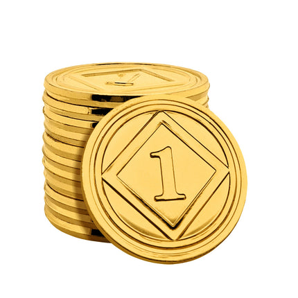 Wertmarken Chips in Goldoptik Ø29 mm - 100 Stück