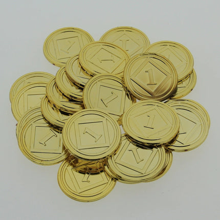 Wertmarken Chips in Goldoptik Ø29 mm - 100 Stück