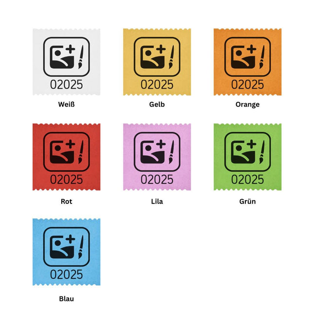 Wertmarken Rolle 30x30mm selbst gestalten - 500 Abrisse