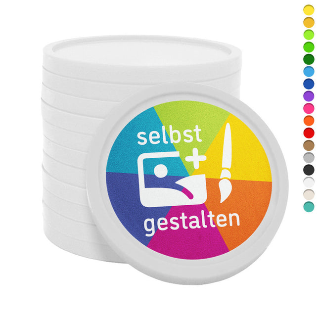 Weiße Wertmarken Chips selbst gestalten Ø38 mm - 1000 Stück, ab 3000
