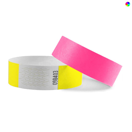 TYVEK Einlassbänder Farbenmix Neon - pro 100 Stück