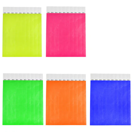 TYVEK Einlassbänder Farbenmix Neon - pro 100 Stück