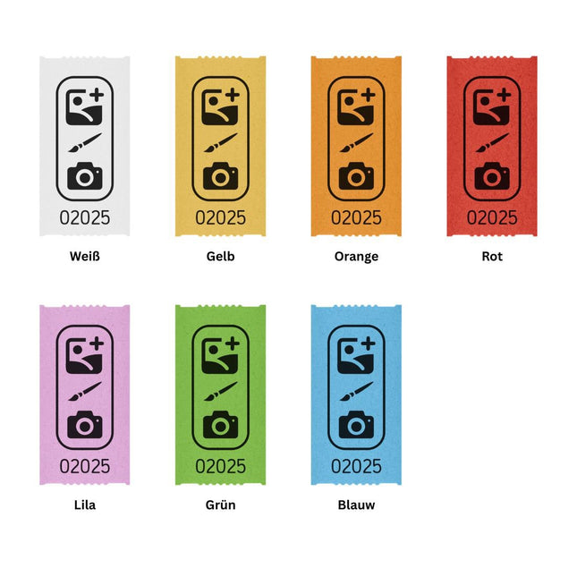 Wertmarken Rolle 57x30mm selbst gestalten - 1000 Abrisse