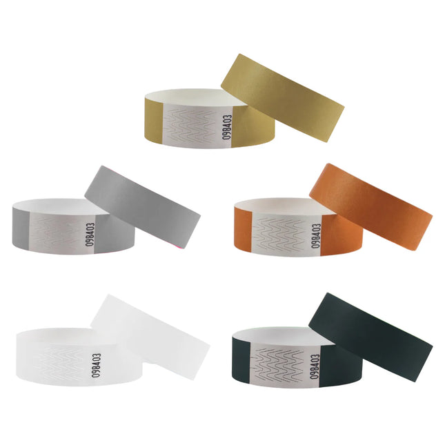 TYVEK Einlassbänder Farbenmix Metallic - pro 100 Stück