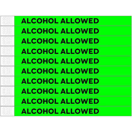 TYREX Einlassbänder 'ALCOHOL ALLOWED' - pro 100 Stück