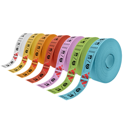 Eintrittskarten Rolle 80x30mm mit Schrägabriss - 1000 Abrisse