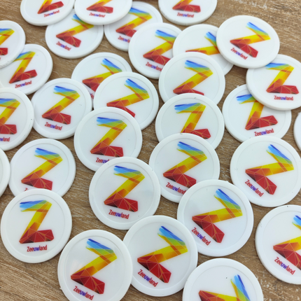 Wertmarken Chips selbst gestalten Weiß Ø28 mm - 100 Stück