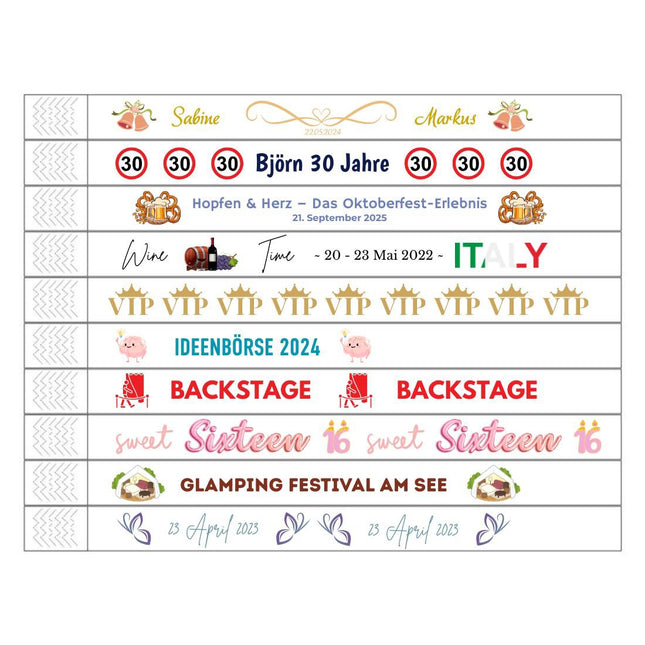 TYREX Einlassbänder selbst gestalten - pro 100 Stück