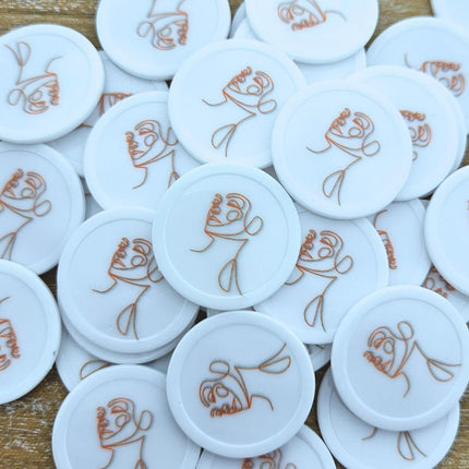 Wertmarken Chips selbst gestalten Weiß Ø28 mm - 100 Stück