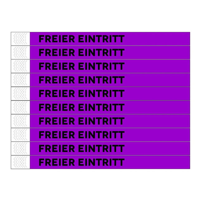TYREX Einlassbänder 'Freier Eintritt' - pro 100 Stück