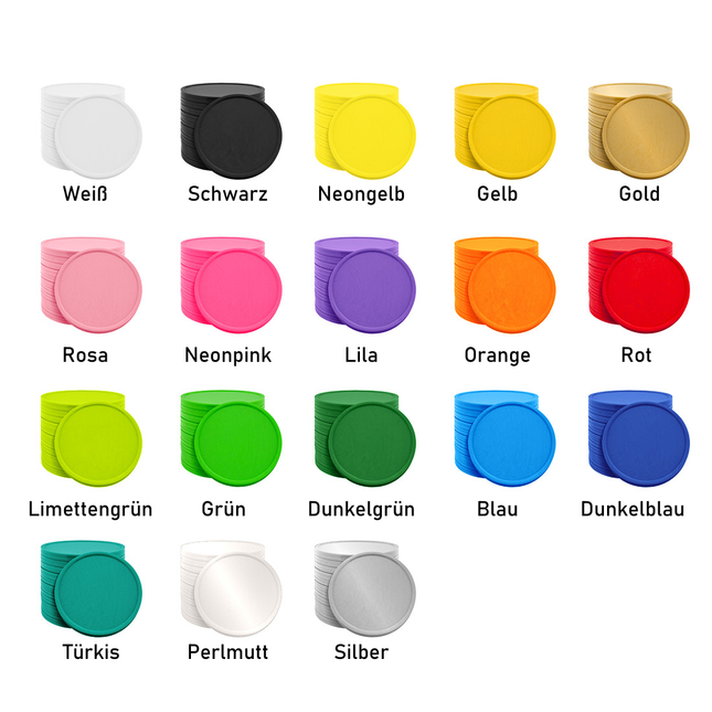 Wertmarken Chips eigenes Relief Ø50mm Farbige Prägung - 1000 Stück