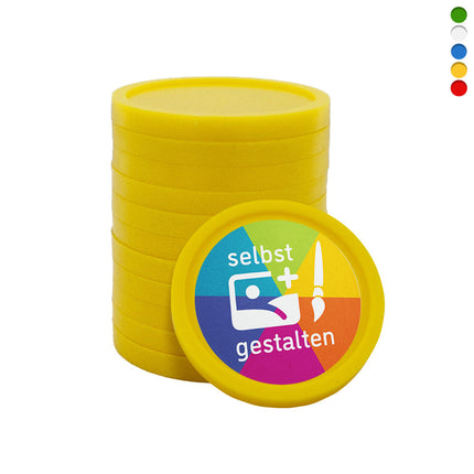 Einkaufswagenchip 1€-Format, selbst gestalten - 100 Stück