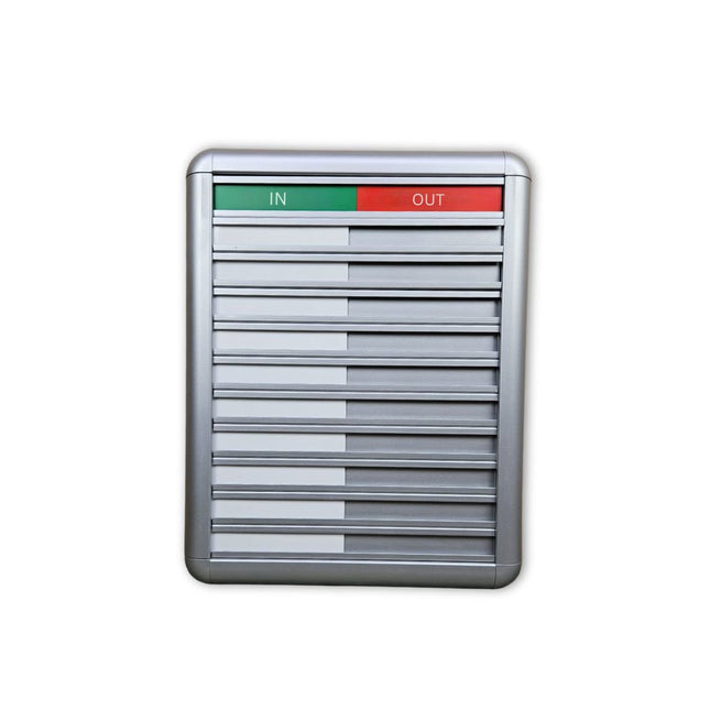 Anwesenheitstafel Professional IN/OUT - 10 Personen