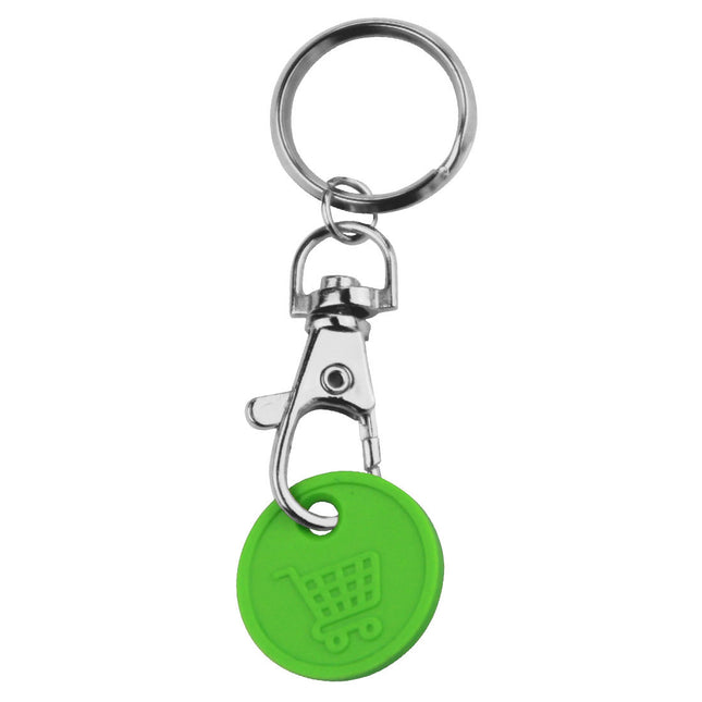 Einkaufswagenchip mit Karabiner, 0,50€-Format - 10 Stück