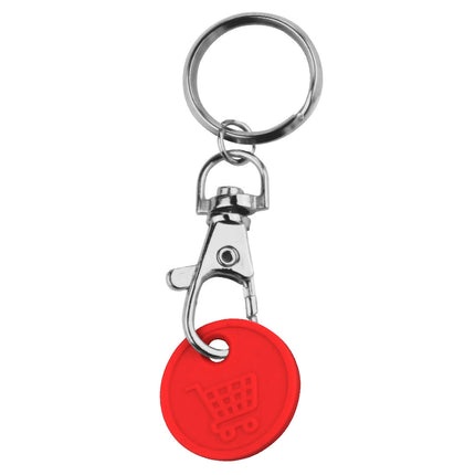 Einkaufswagenchip mit Karabiner, 0,50€-Format - 10 Stück