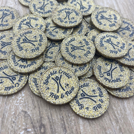 Wertmarken Chips selbst gestalten Ø29mm Glitzer - 100 Stück