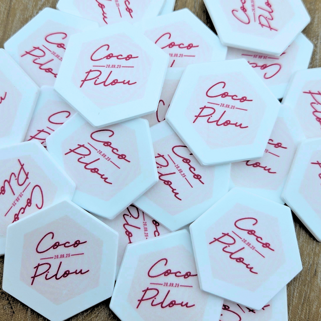 Wertmarken Chips selbst gestalten Sechseck - 100 Stück