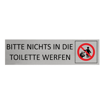 Türschild Bitte nichts in die Toilette werfen