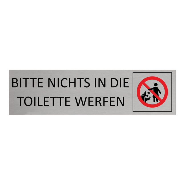 Türschild Bitte nichts in die Toilette werfen