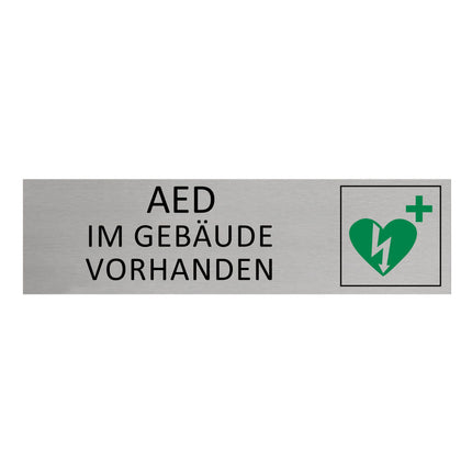 Türschild AED im Gebäude vorhanden