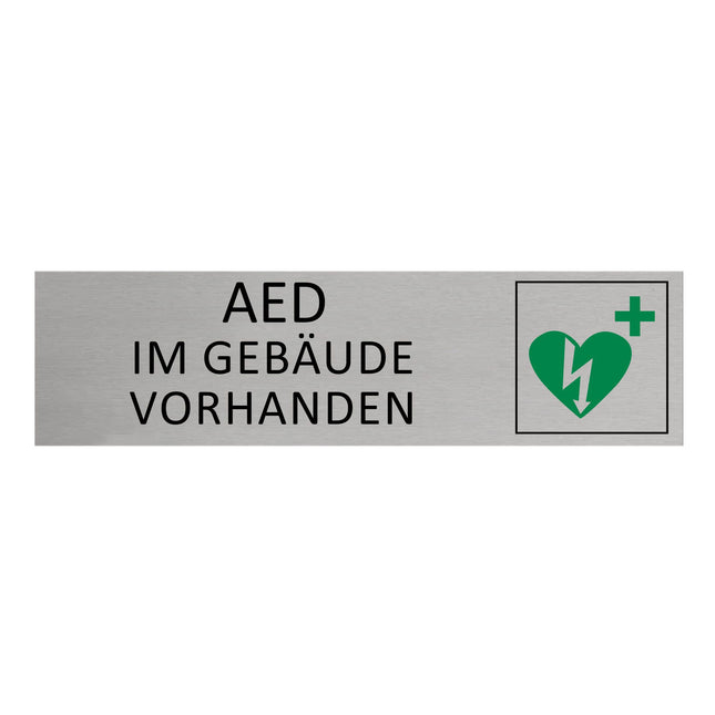 Türschild AED im Gebäude vorhanden