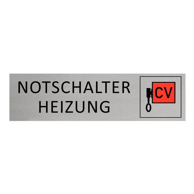 Türschild Notschalter Heizung