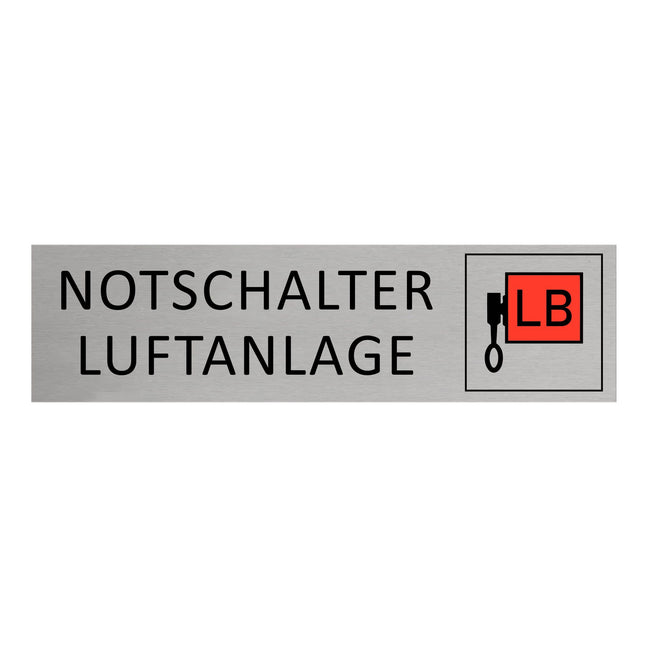 Türschild Notschalter Luftanlage