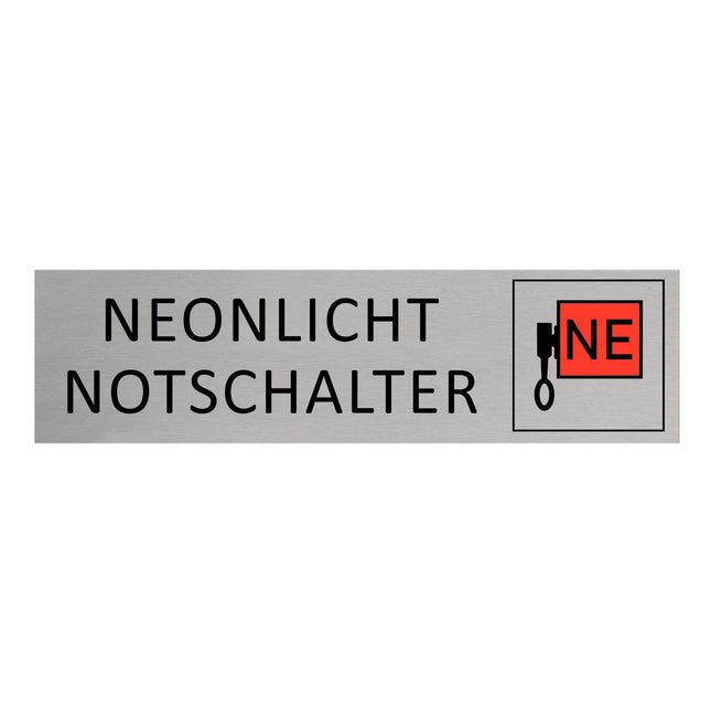 Türschild Neonlicht Notschalter