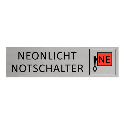 Türschild Neonlicht Notschalter