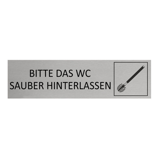 Türschild Bitte das WC sauber hinterlassen