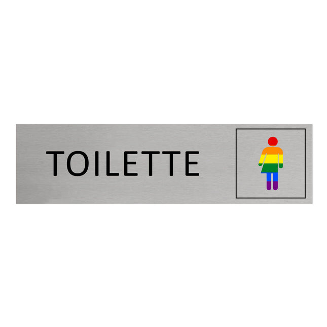 Türschild Toilette Unisex Regenbogen