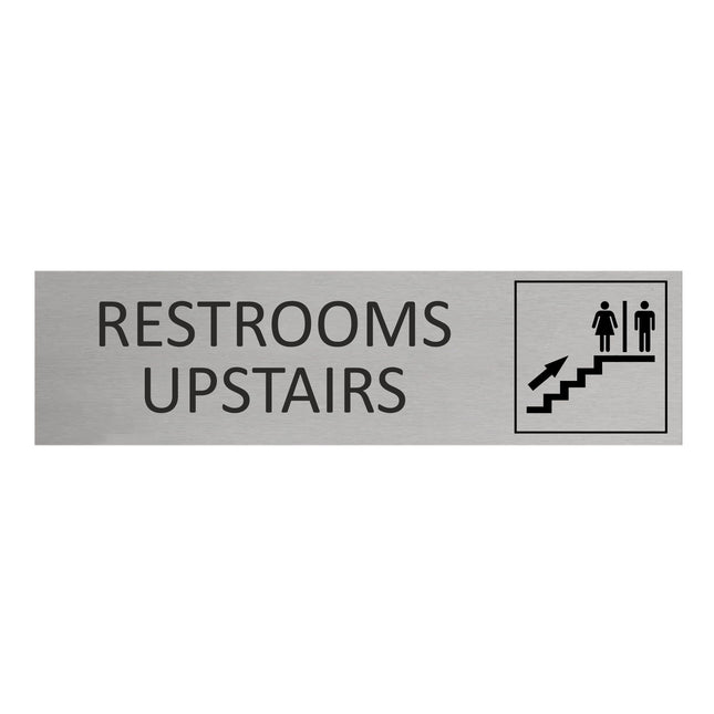 Türschild Restrooms Upstairs