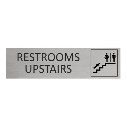 Türschild Restrooms Upstairs
