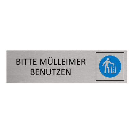 Türschild Bitte Mülleimer benutzen