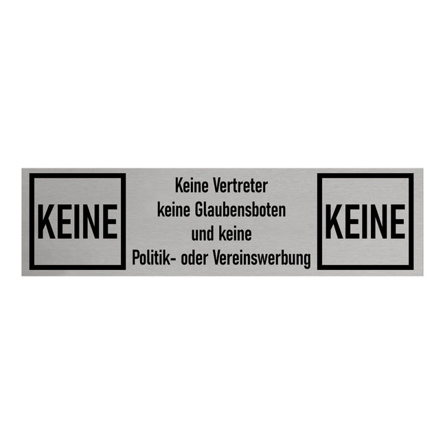 Türschild Keine Verkaufsvertreter, Glaubensverkünder etc.