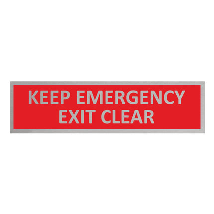 Türschild Keep Emergency Exit Clear