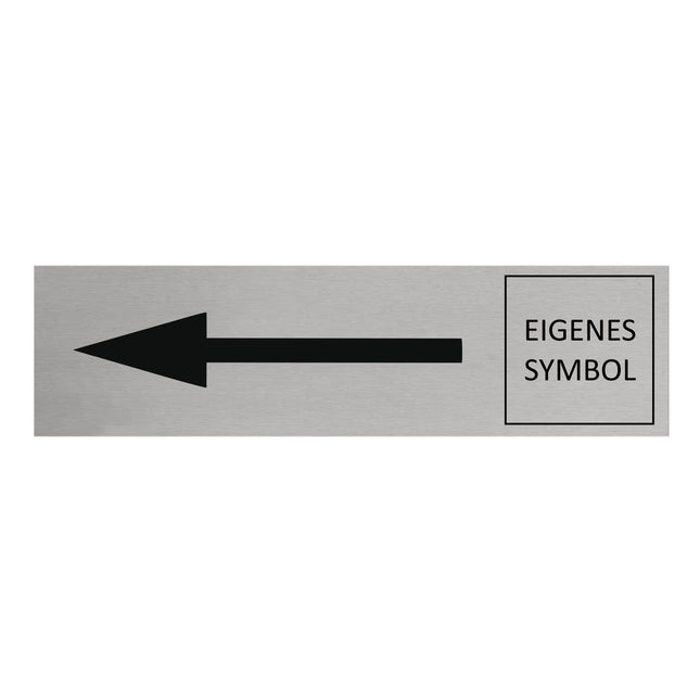 Türschild Pfeil Links und eigenem Sybol