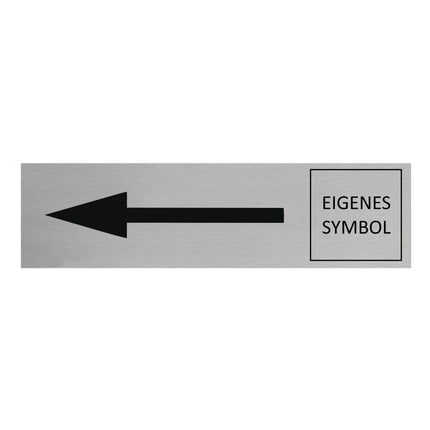 Türschild Pfeil Links und eigenem Sybol