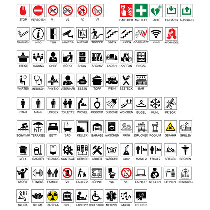 Türschild Pfeil Links und eigenem Sybol