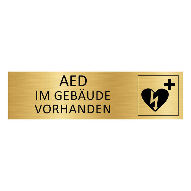 Türschild AED im Gebäude vorhanden