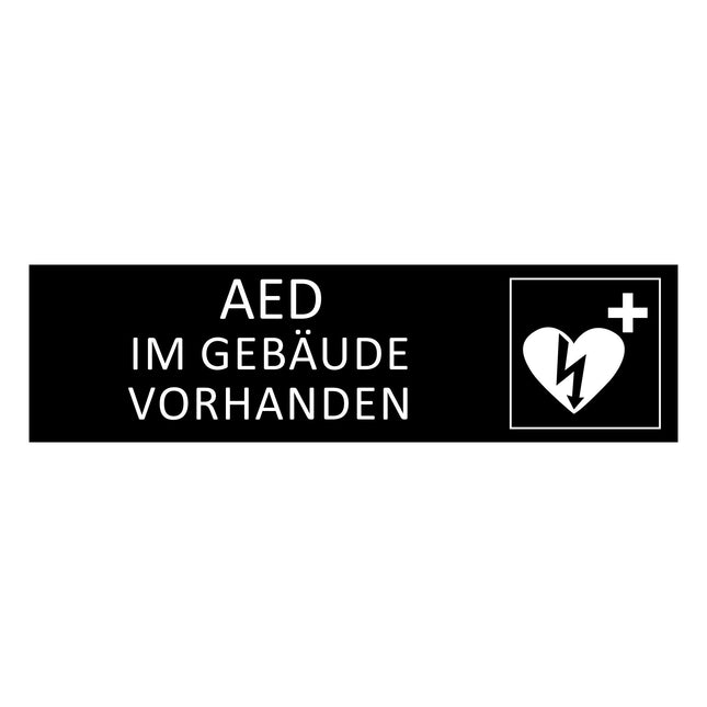Türschild AED im Gebäude vorhanden