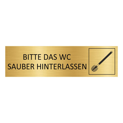 Türschild Bitte das WC sauber hinterlassen
