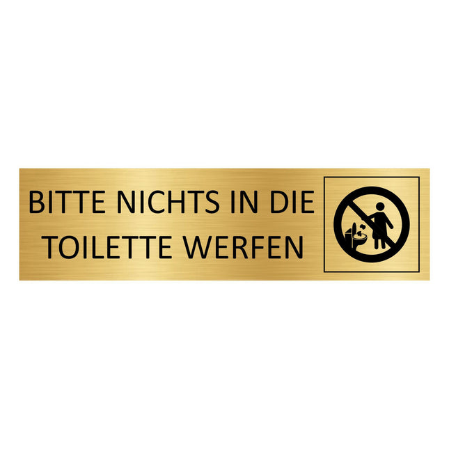 Türschild Bitte nichts in die Toilette werfen