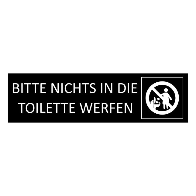 Türschild Bitte nichts in die Toilette werfen