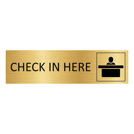 Türschild Check in here