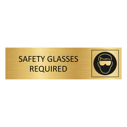 Türschild Safety glasses required