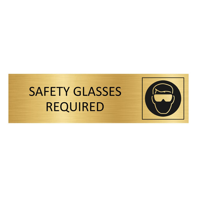 Türschild Safety glasses required
